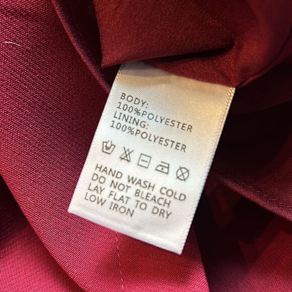 New women’s Harlyn Burgundy Dress Scalloped large short sleeve semi formal midi - Picture 7 of 8